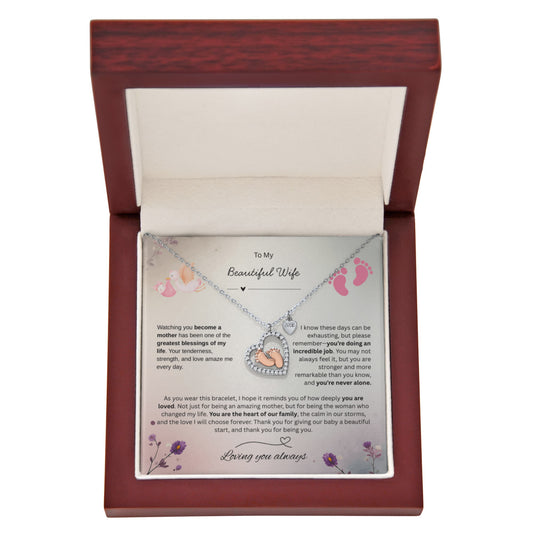 Baby Feet Heart Necklace for Mom